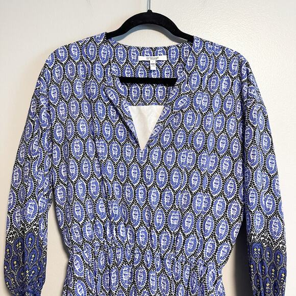 Derek Lam 10 Crosby Cassia Printed Boho Fringe Trim Dress Size 6 - Picture 6 of 13